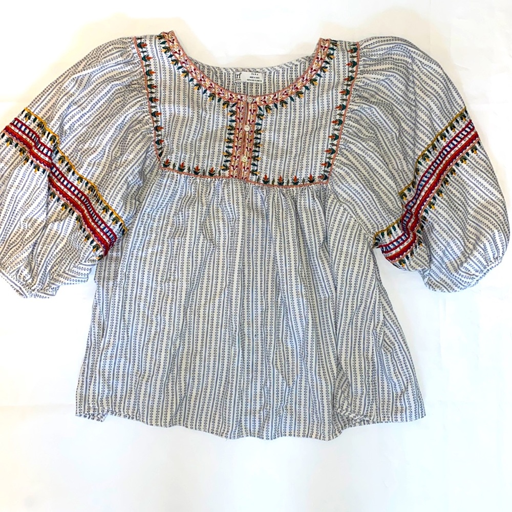 Zara TRF Collection boho embroidered top